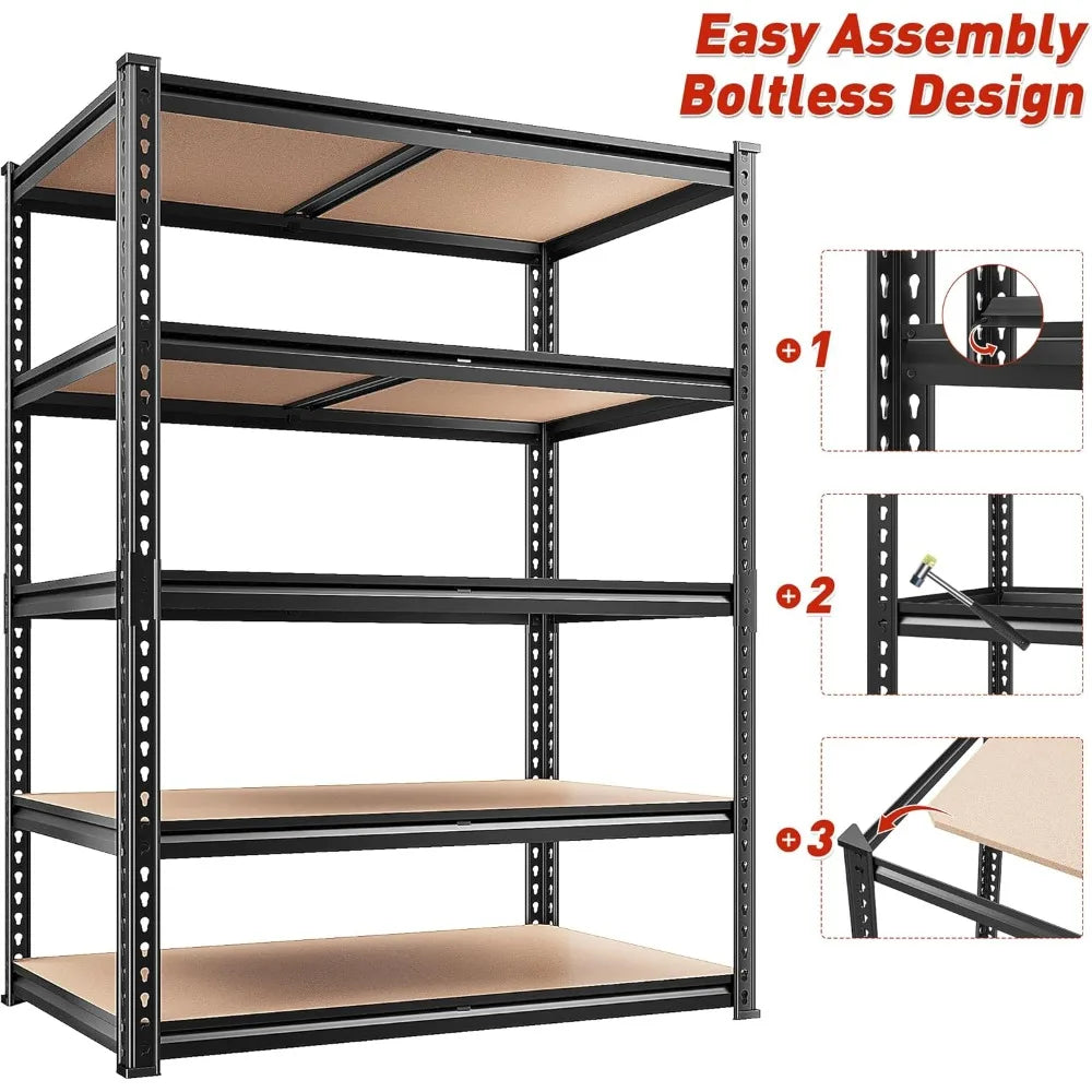 XMSJ 2400Lbs Heavy Duty Garage Shelving 5 Tier Unit