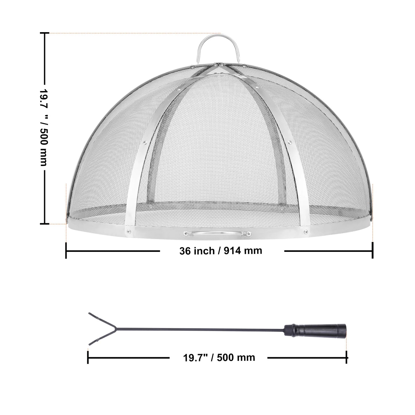 SucceBuy Firepit Spark Screen Lid Outdoor Fire Pit Ring Cover