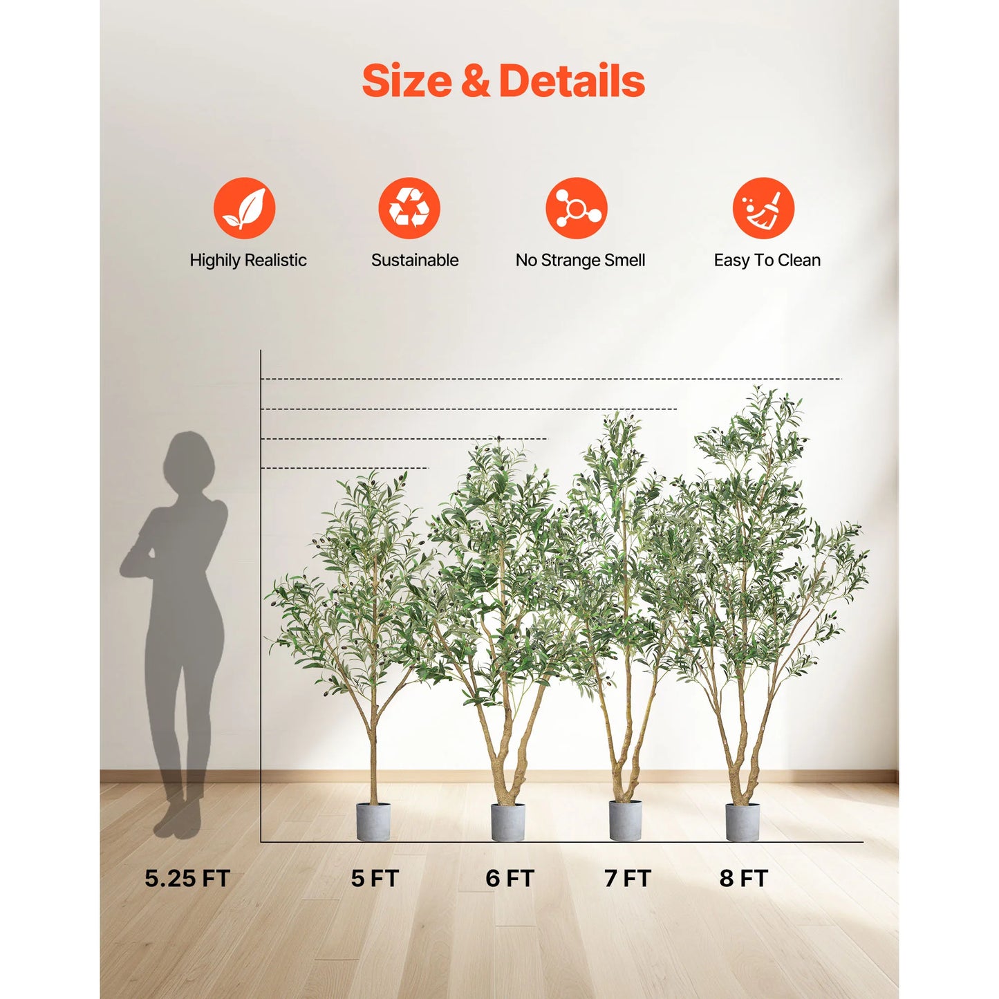 SucceBuy Elegant Artificial Indoor Tree For Modern Home Decor