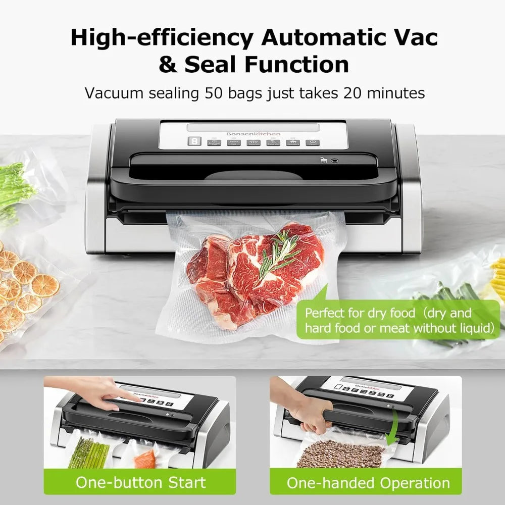 XMSJ Bonsenkitchen Vacuum Sealer Machine With Globefish Technology