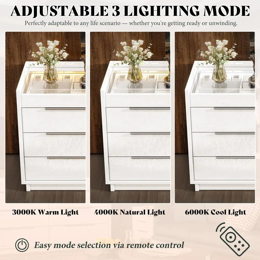 Fluted Wood Dresser Set With Nightstands And 9 Drawers