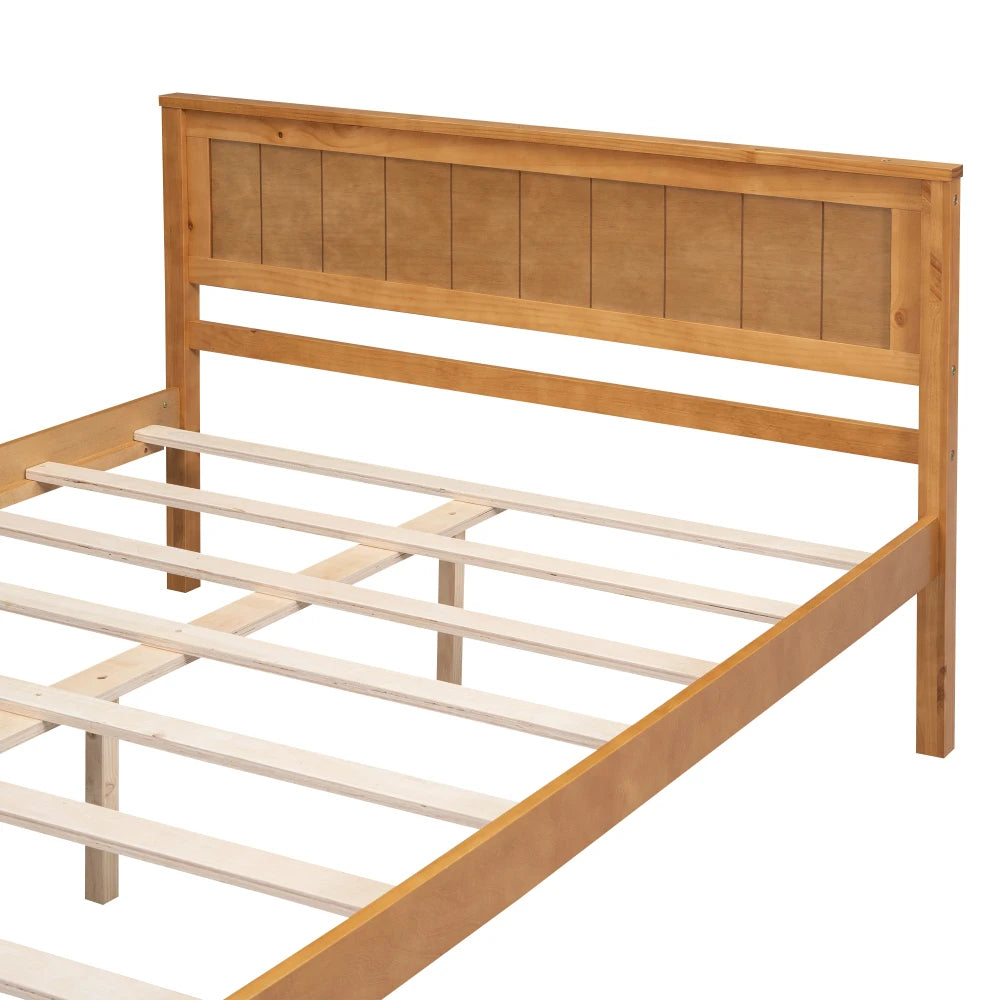 Platform Bed With Headboard And Slat Support No Box Spring