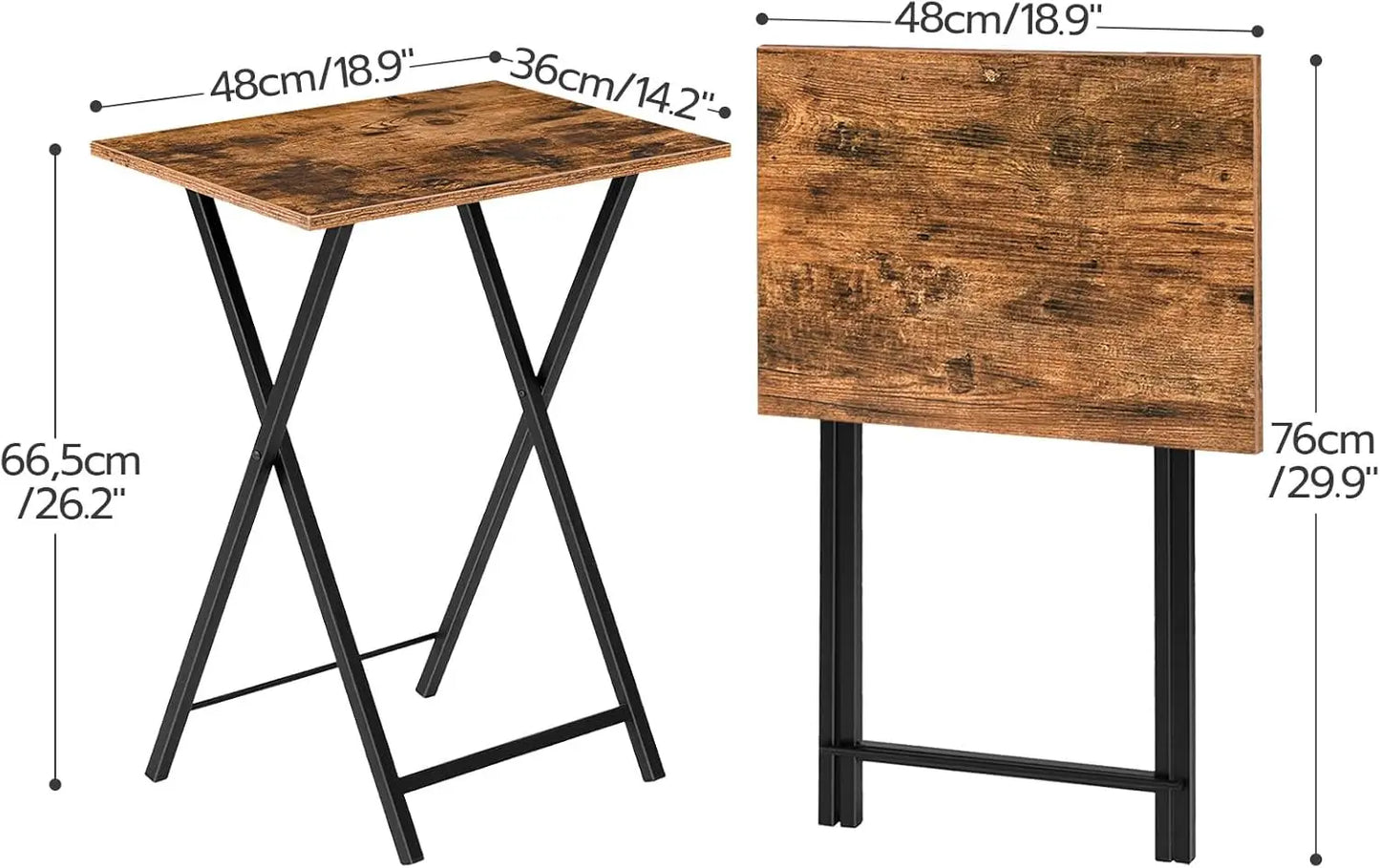 XIUWO Folding TV Tray Tables Set For Small Spaces