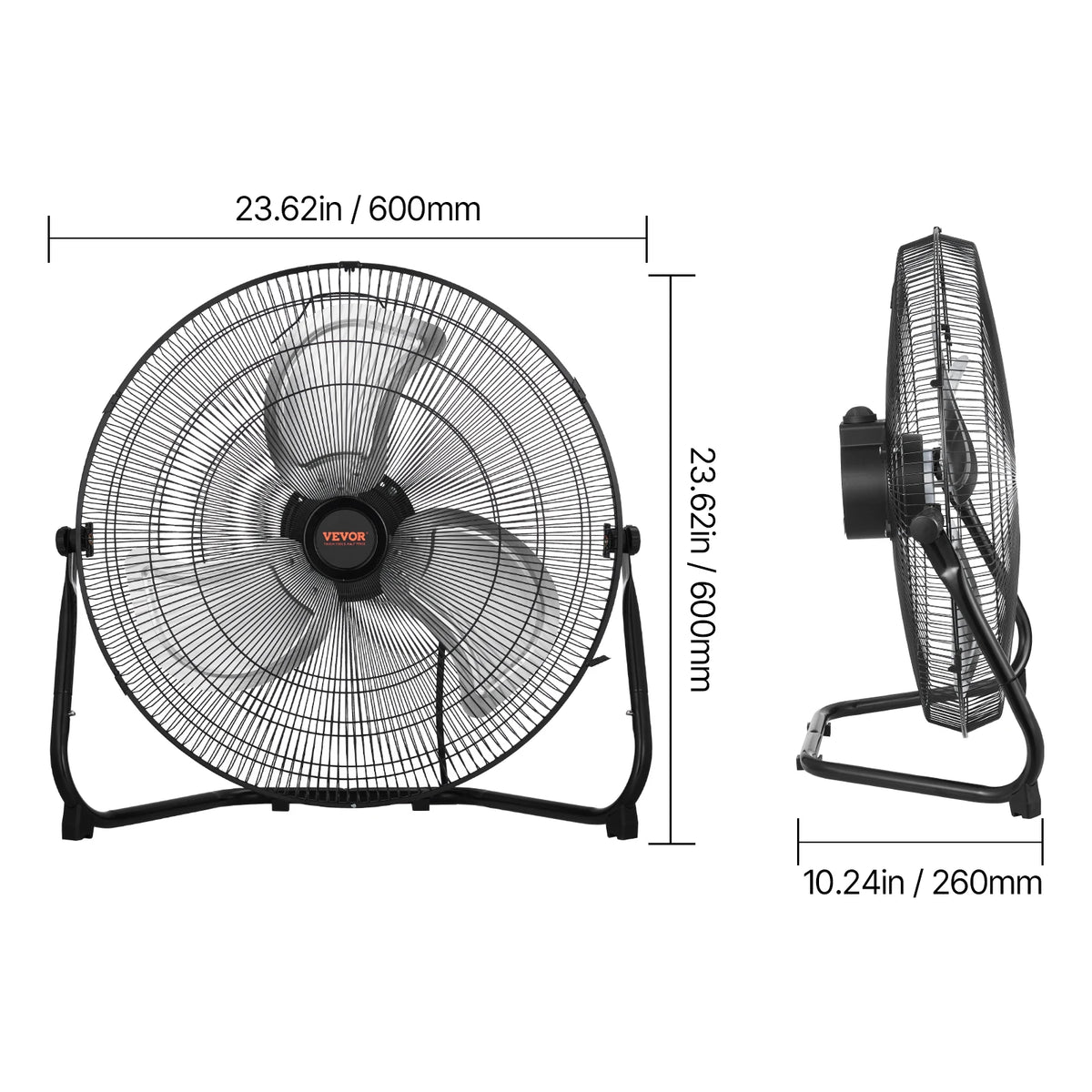 VEVOR High Velocity Industrial Floor Fans With Adjustable Tilt
