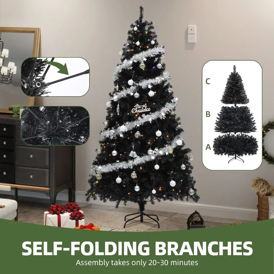 Uforic Pre Lit Artificial Pine Christmas Tree with Remote Control