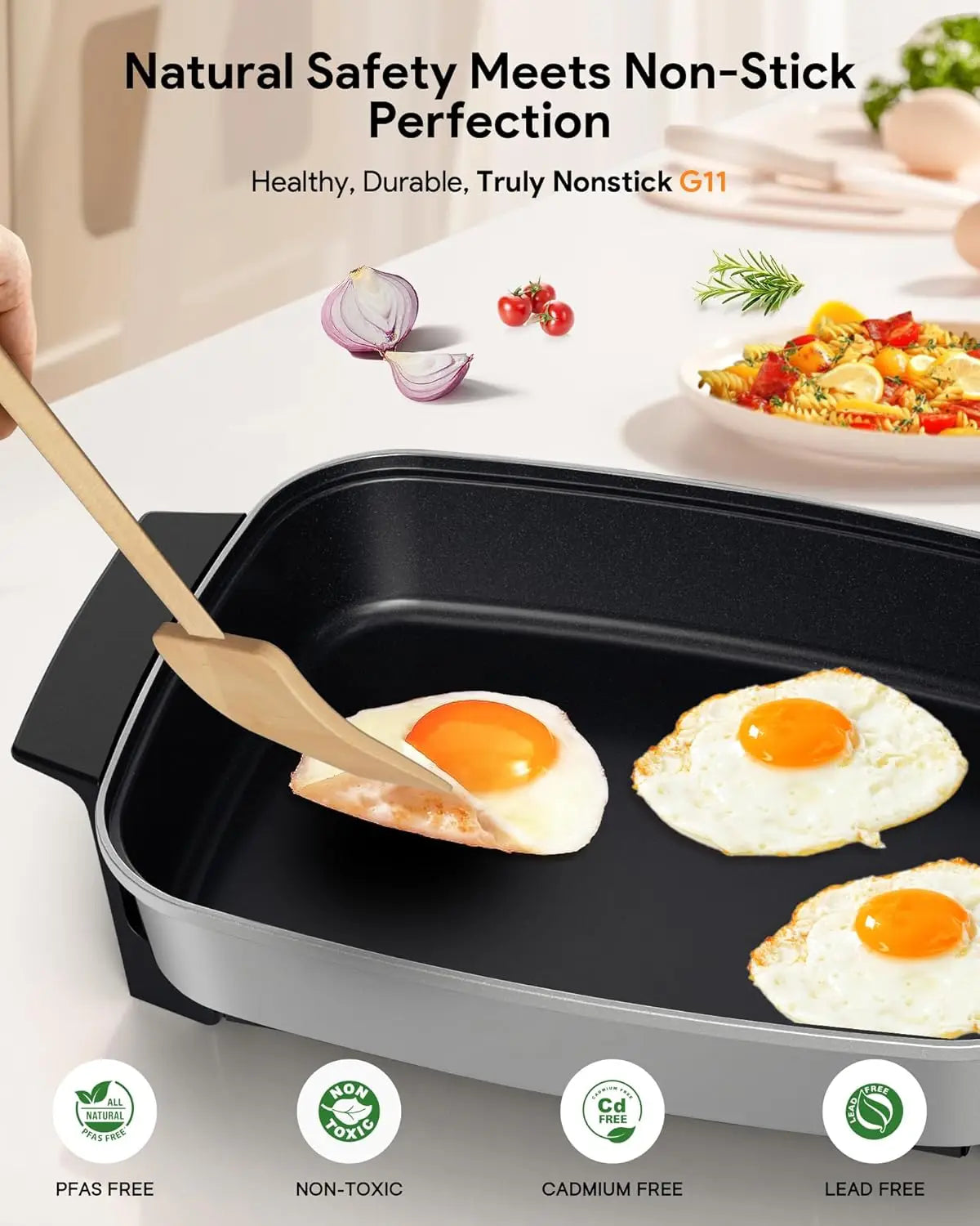 XMSJ Medley XL Electric Skillet Digital Family Griddle Lid