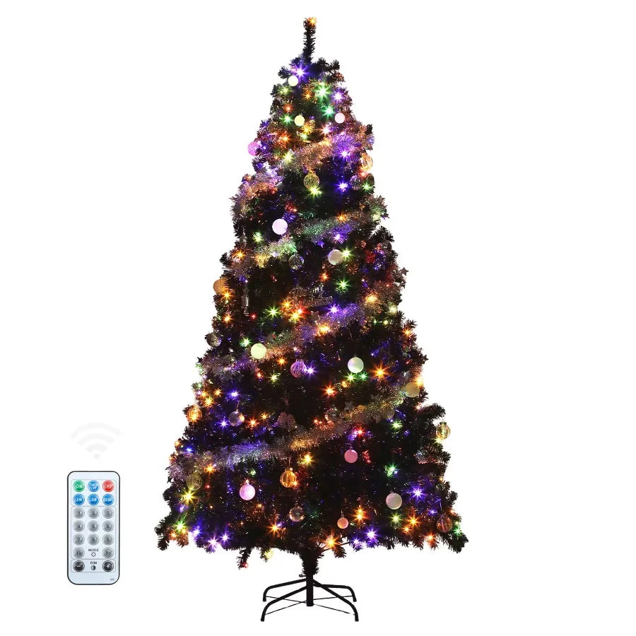 Uforic Pre Lit Artificial Pine Christmas Tree with Remote Control