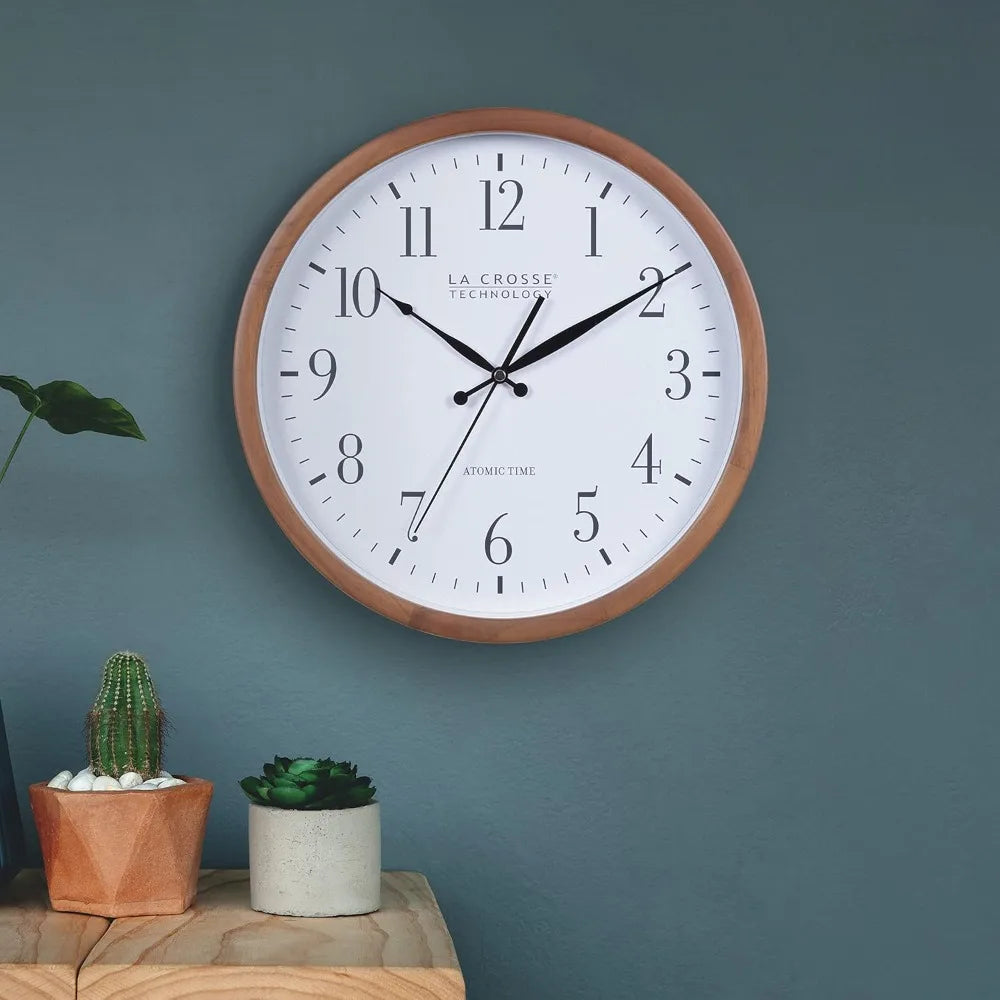 Wooden Analog Wall Clock Modern Style For Living Room Decor