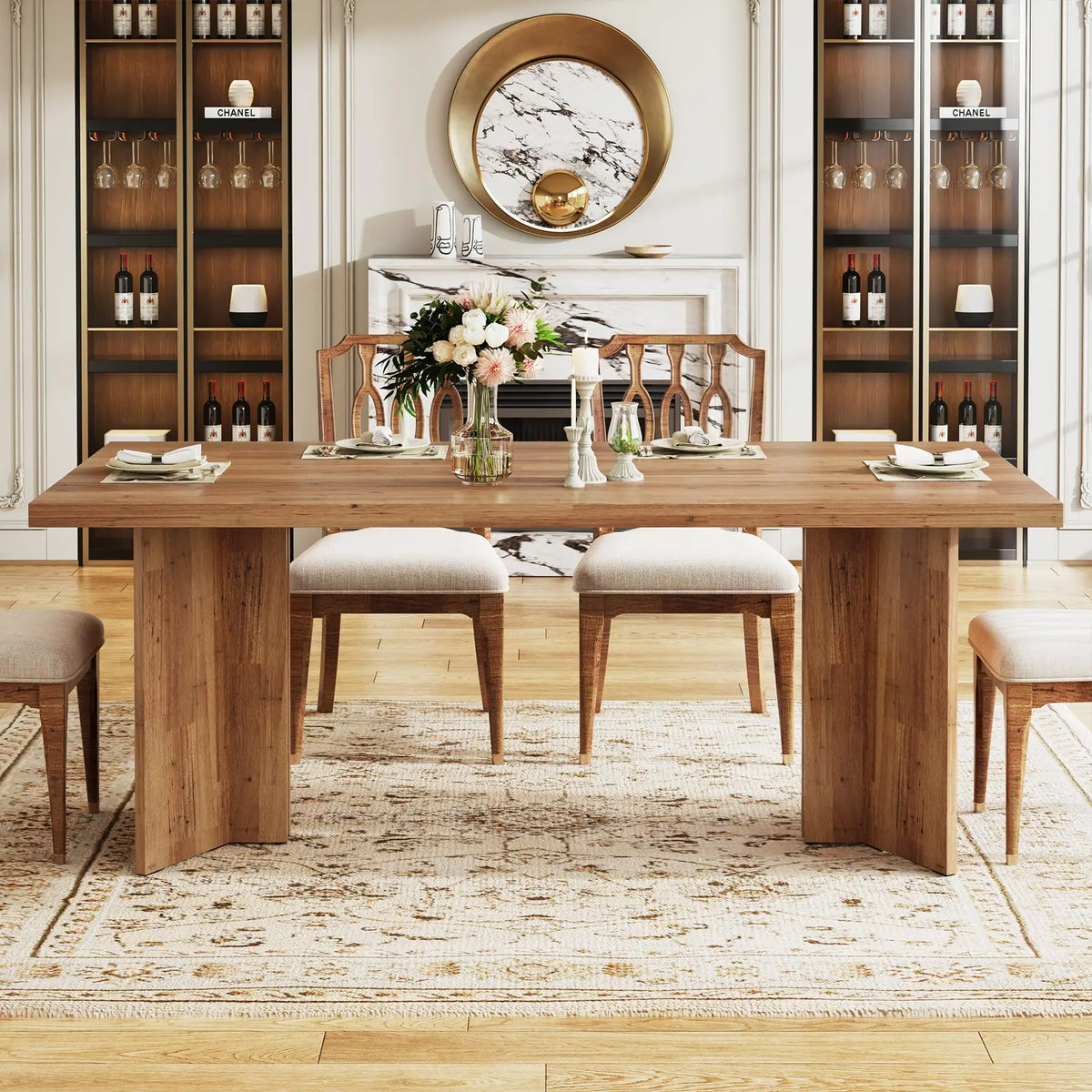 Tribesigns Modern Rectangular Wooden Kitchen Dining Table