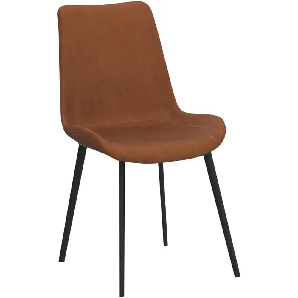 Faux Leather Dining Chairs With Cushioned Seats And Metal Legs