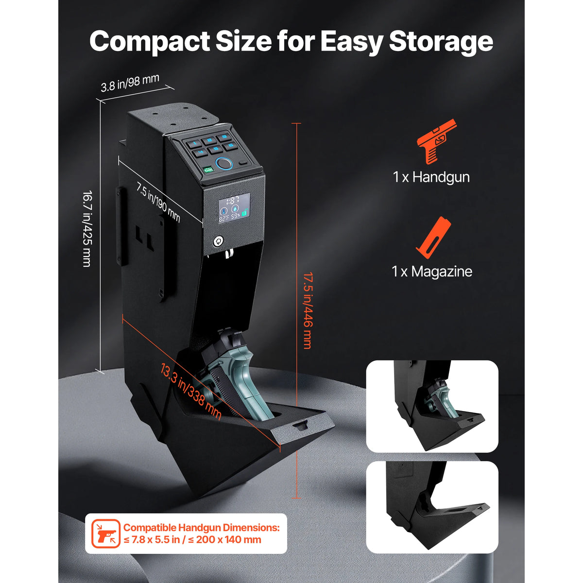 SucceBuy Quick Access Fingerprint Password Key Slider Safe Box