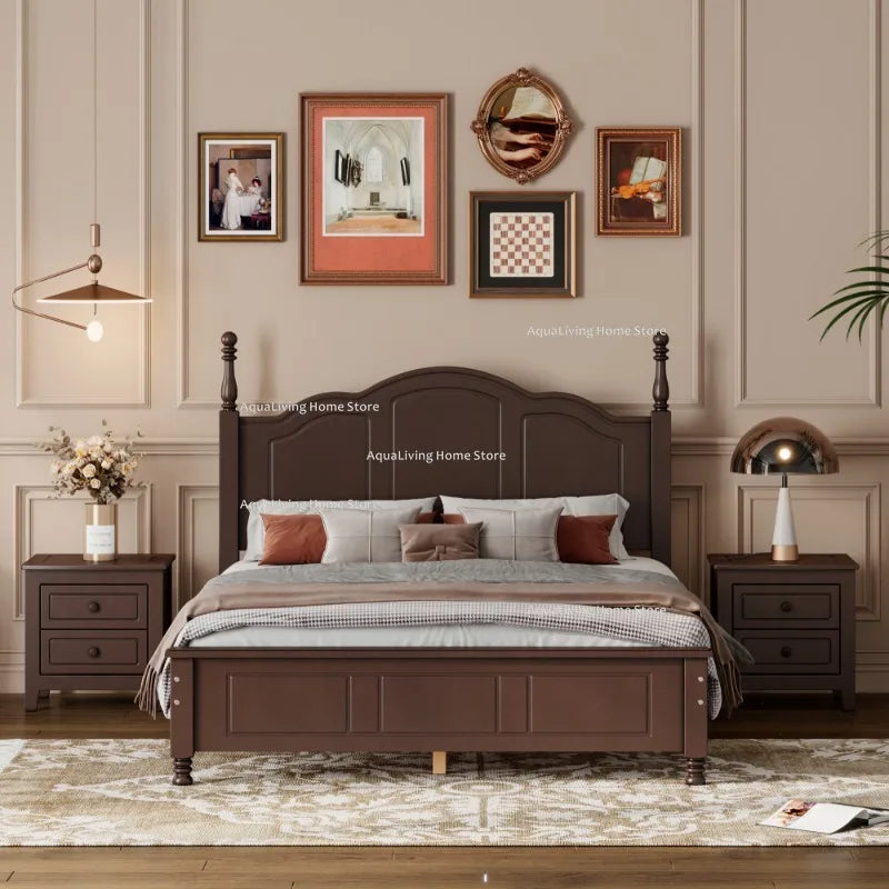 Modern Wooden Platform Bed And Nightstands Bedroom Furniture Set