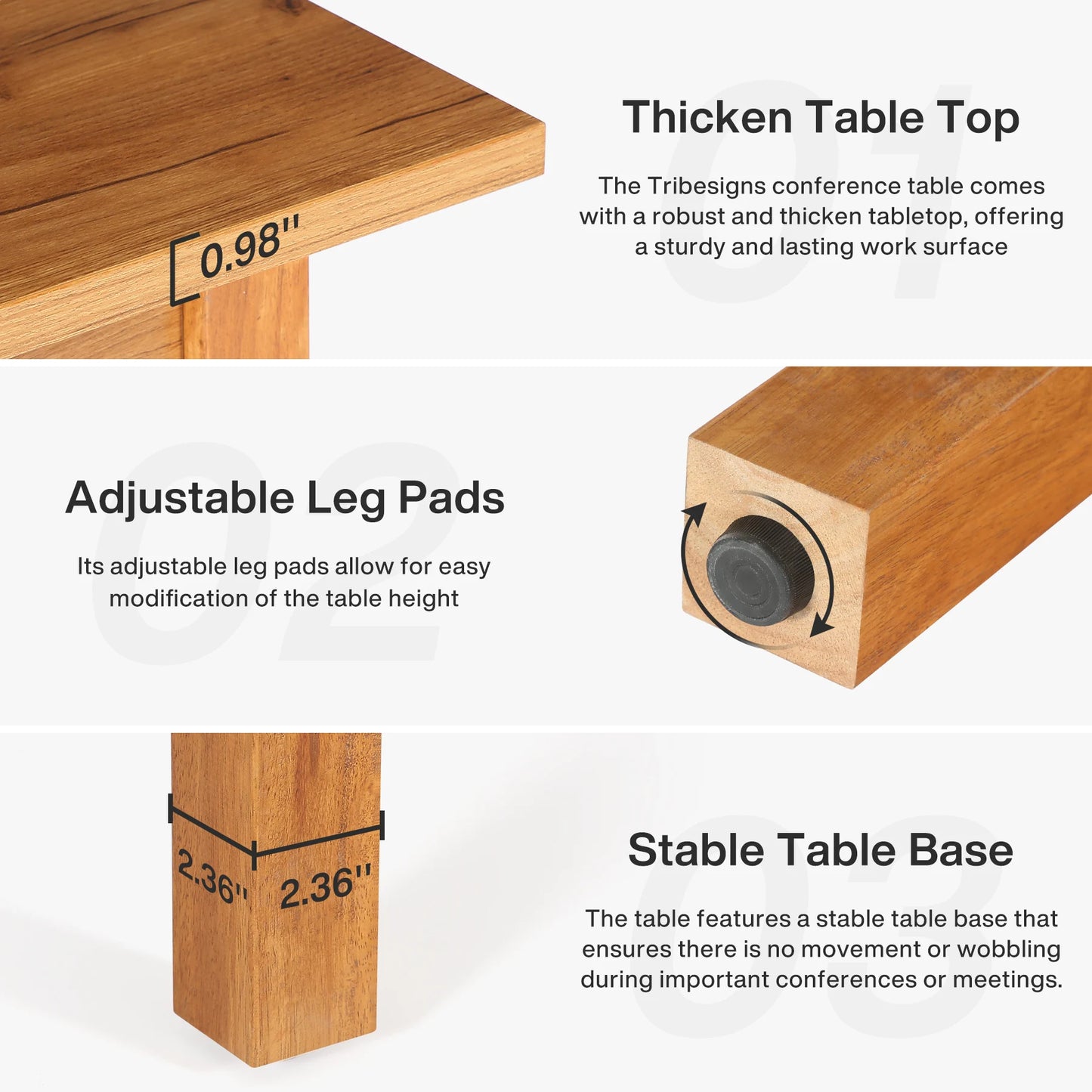 Tribesigns Wood Dining Table Farmhouse Kitchen Table For Four