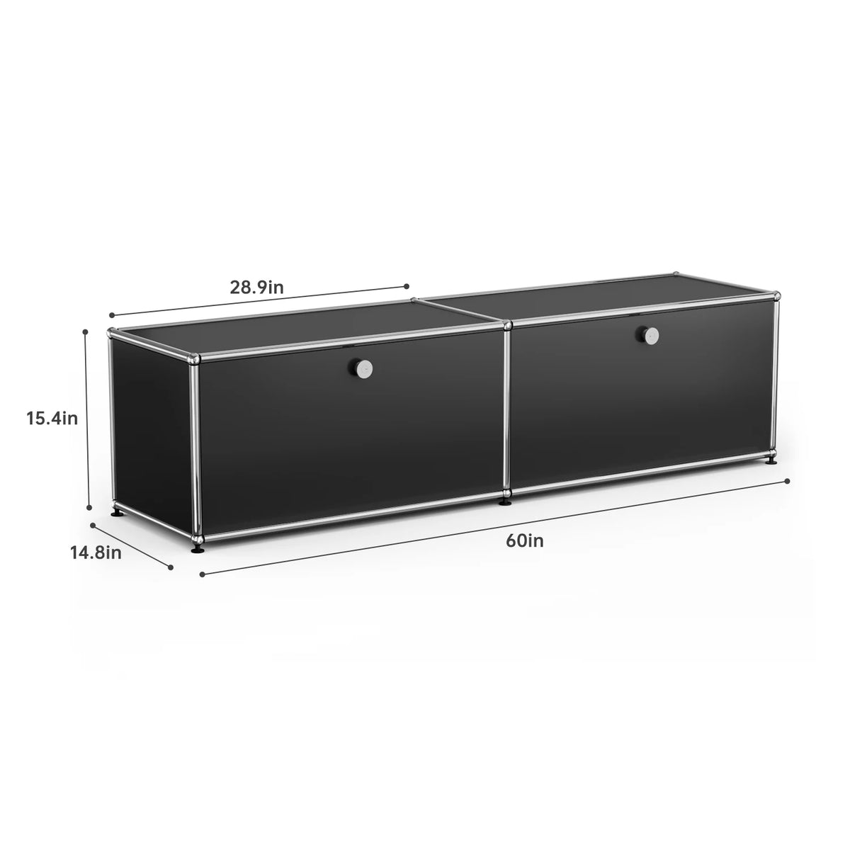 Modern Stainless Steel TV Stand Media Console With Storage Drawer