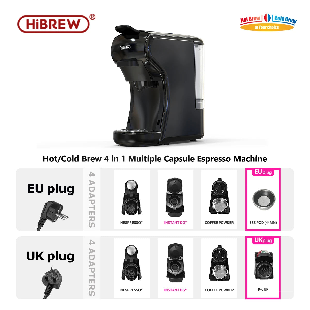 HiBREW Multi Capsule Espresso Maker With Hot And Cold Brewing
