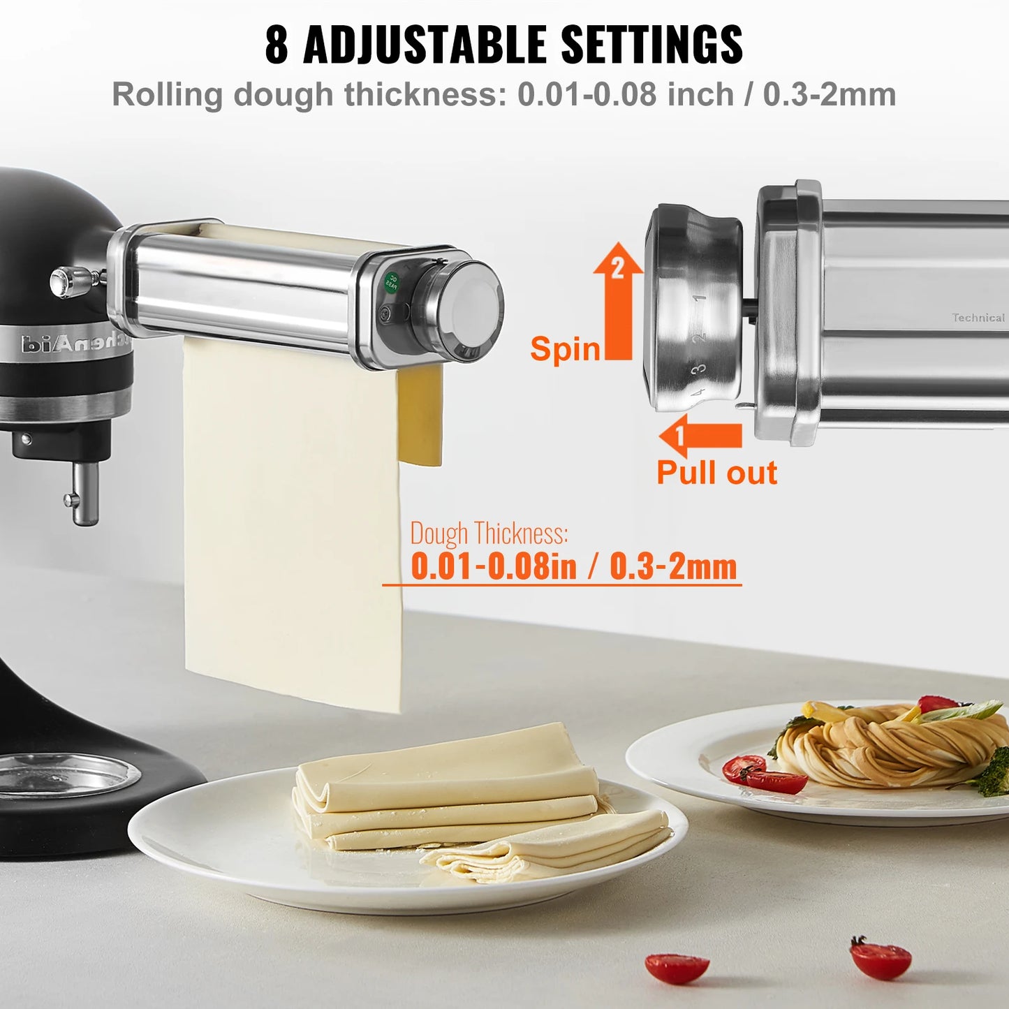 SucceBuy Pasta Sheet Roller Attachment for KitchenAid Stand Mixer