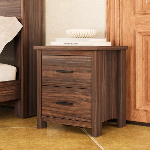 4 Piece Wooden Bedroom Set With Bed Frame Nightstands And Dresser