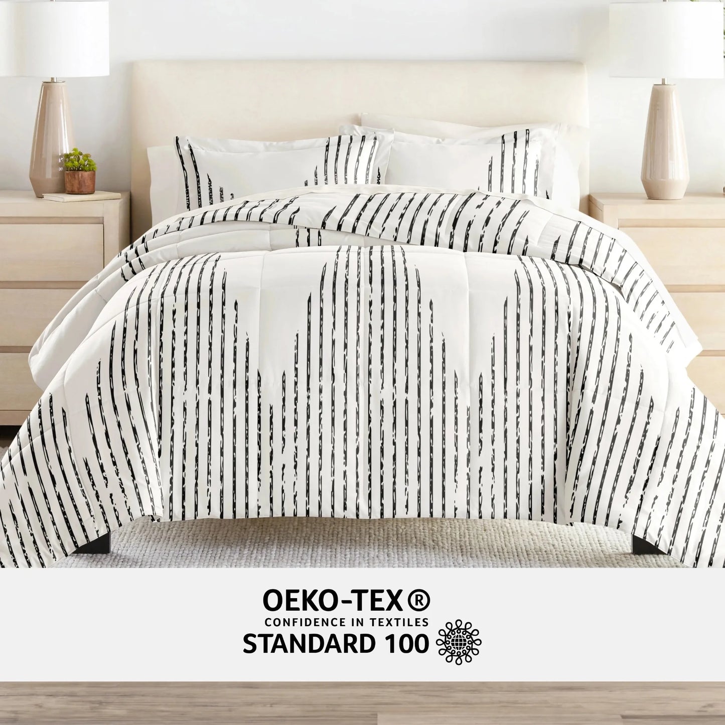 7 Piece Bedding Bundle Microfiber Patterned Comforter And Sheet Set