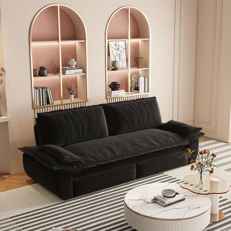 Three In One Convertible Velvet Multifunctional Sleeper Sofa Bed