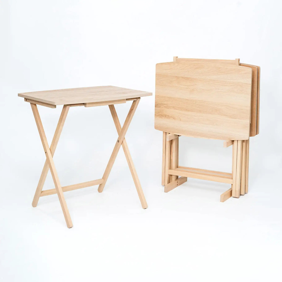 Mainstays 5-Piece Folding TV Tray Table Set With Storage Rack