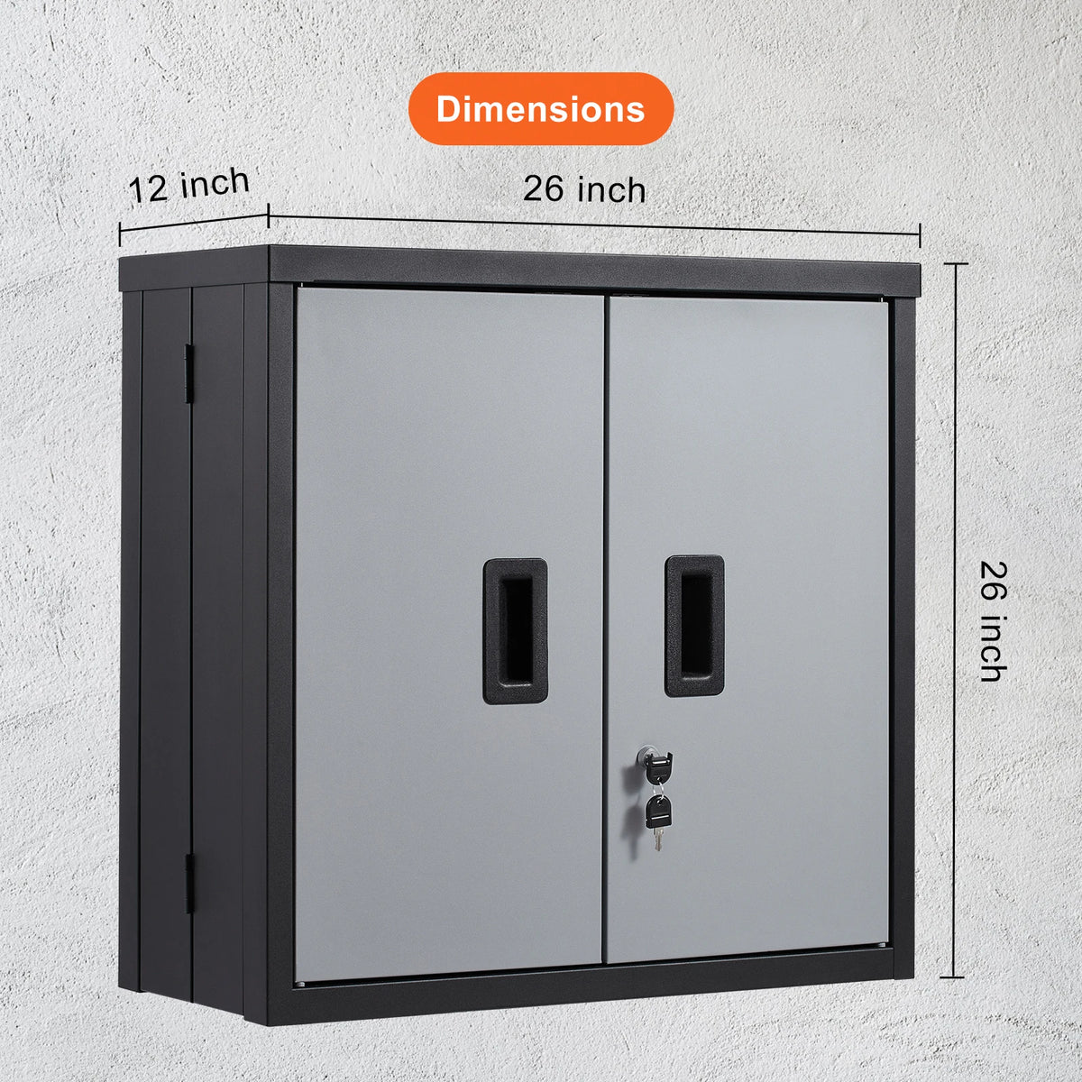 SucceBuy Foldable Metal Garage Wall Cabinet With Adjustable Shelf