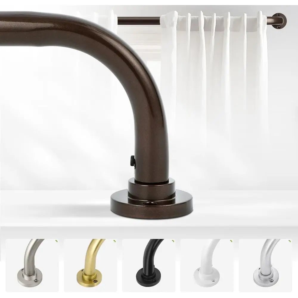 Heavy Duty Adjustable Wrap Around Curtain Rod For Windows
