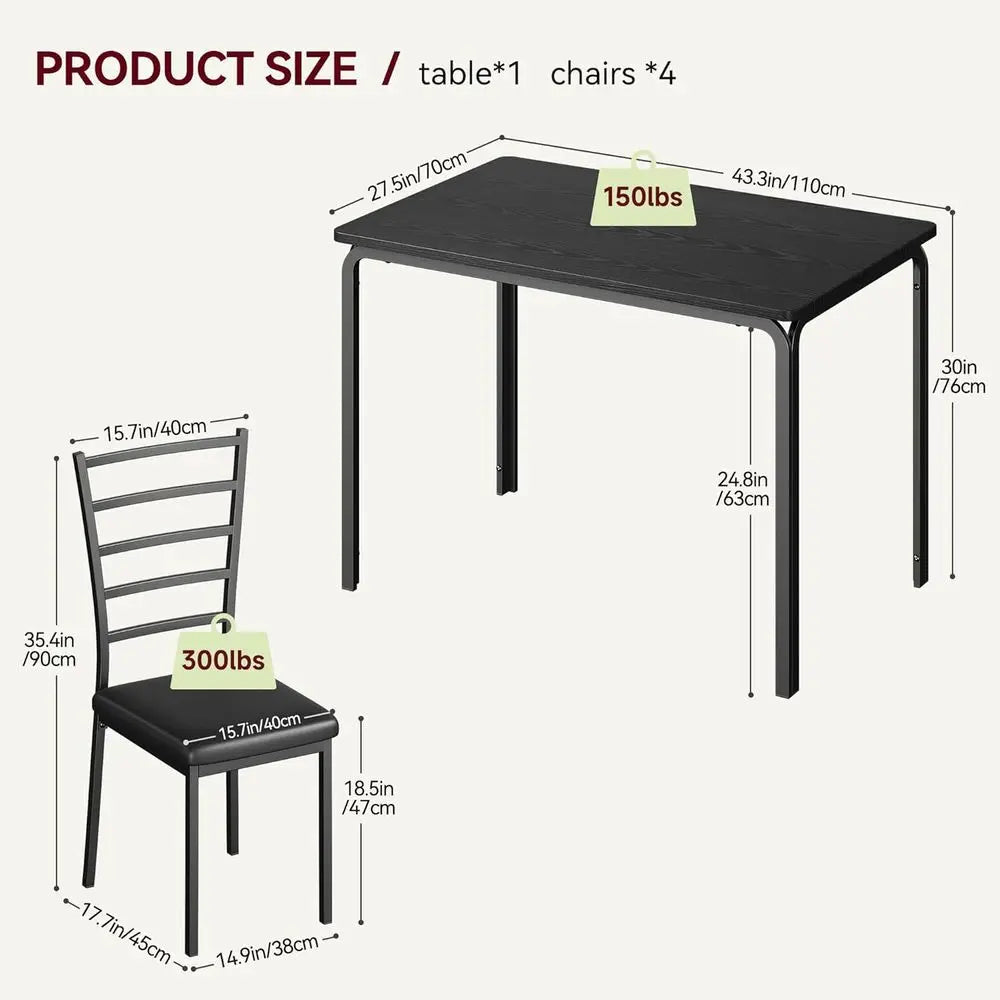 Ticify Modern Dinette Set With Upholstered Chairs For Dining Room