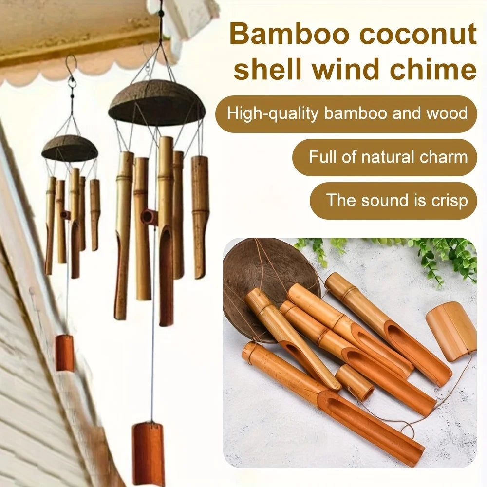 Bamboo Wind Chimes Outdoor Garden Home Decor Hanging Ornament