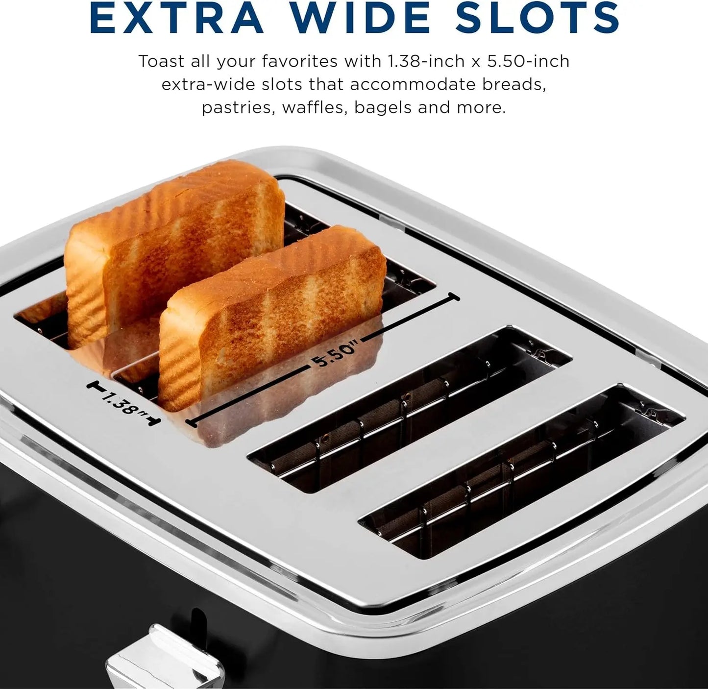 XMSJ 4 Slice Toaster With Extra Wide Slots For Bagels