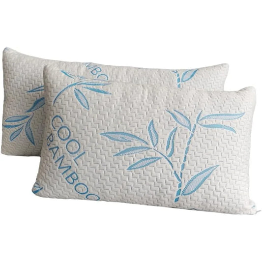 2 Pack Cooling Shredded Memory Foam Adjustable Pillow With Cover