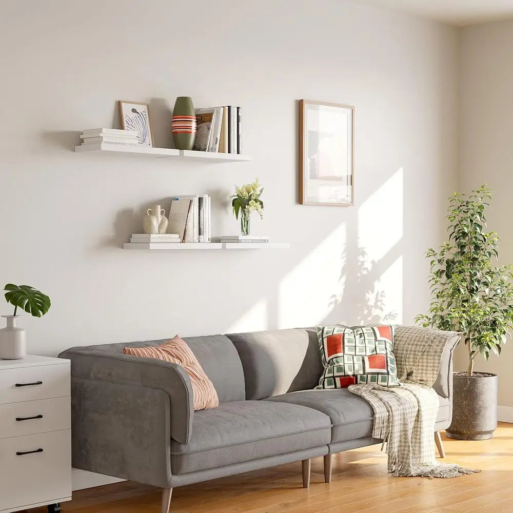 Floating Wall Shelves Four Rustic Wood Decor Storage