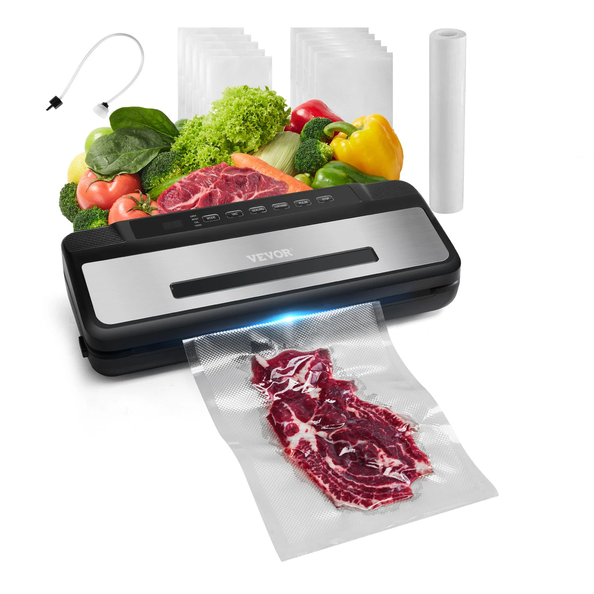 SucceBuy Electric Food Vacuum Sealer With Cutter for Kitchen Storage