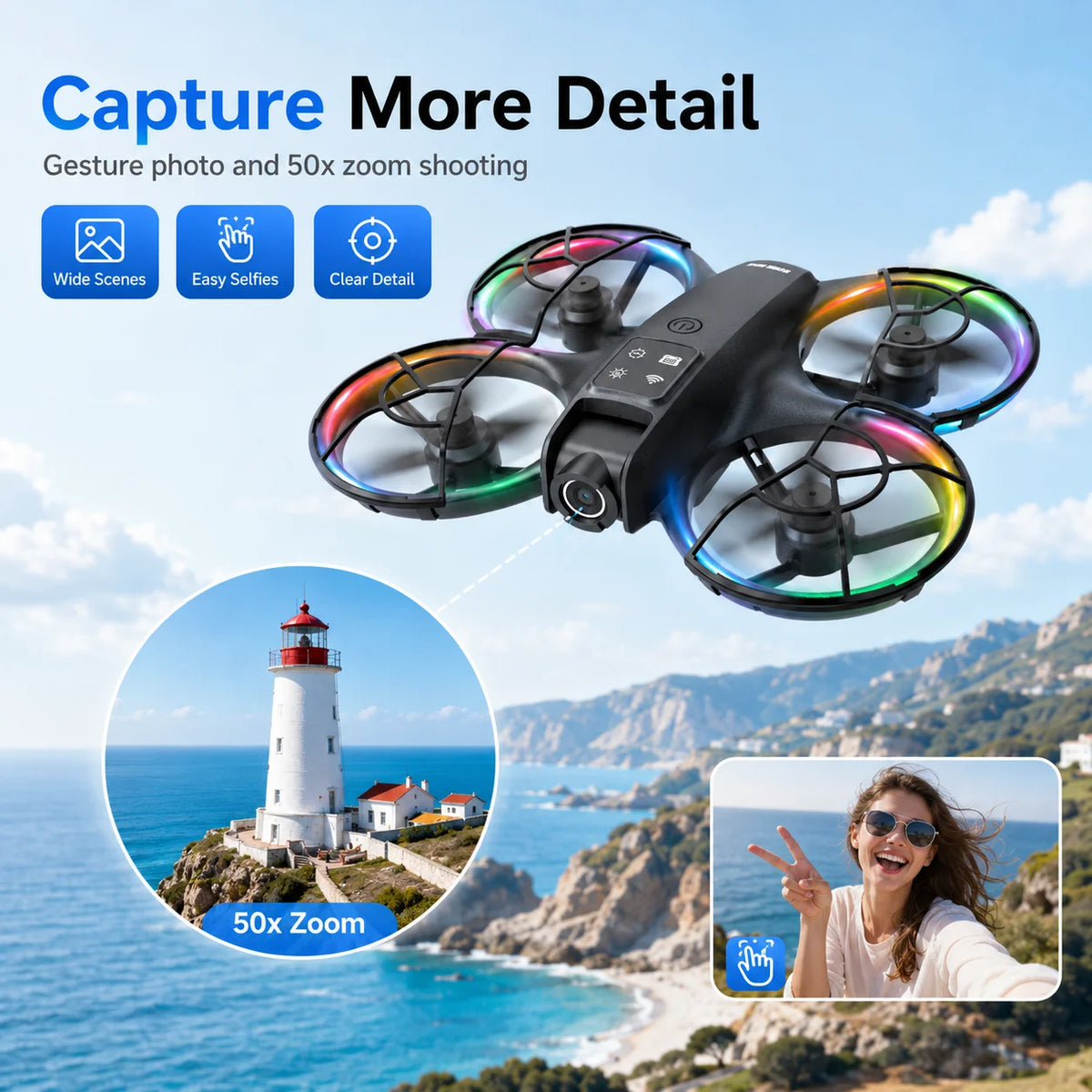 ZNLYRION K200MAX Mini Drone With Adjustable Camera And LCD Remote