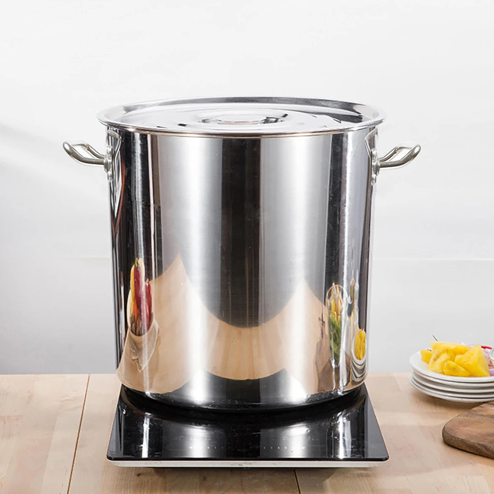 Stainless Steel Stockpot With Airtight Lid Hanging Design For Multi Fuel Use