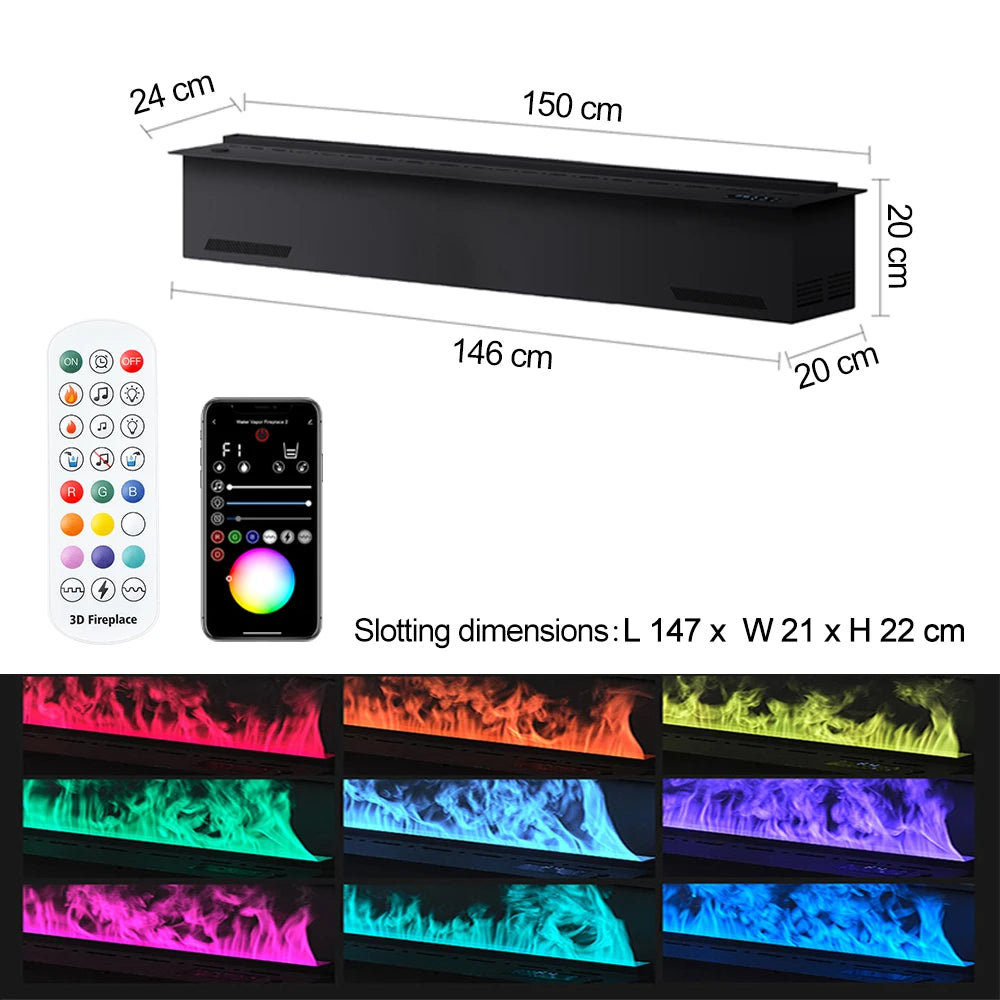AFLYEVER Custom 3D Atomizing Fireplace Core TV Cabinet Humidifier
