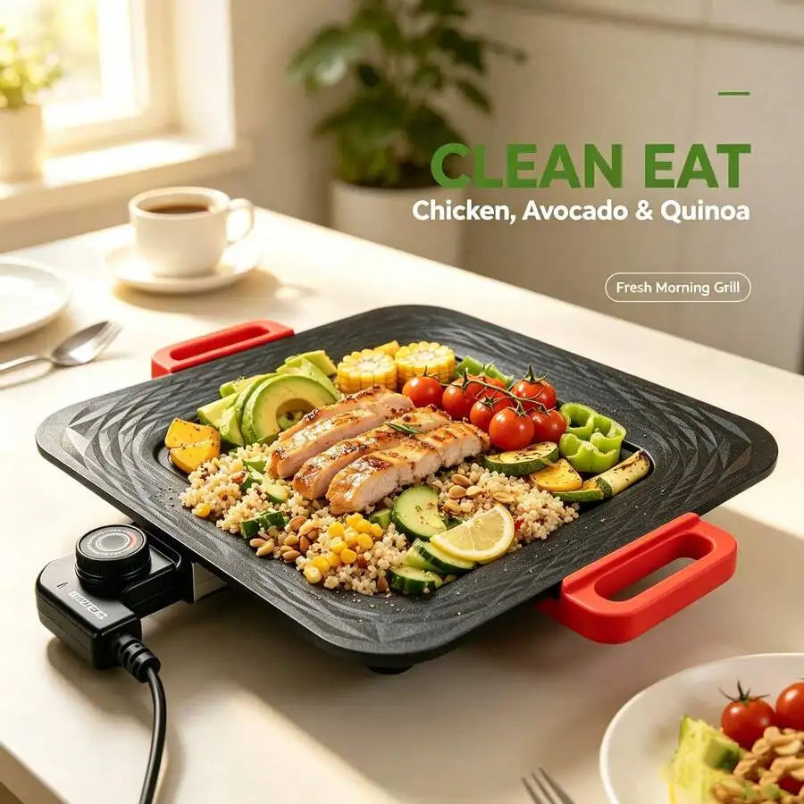 XMSJ 1500W Electric Griddle With Nonstick Surface And Temperature Control