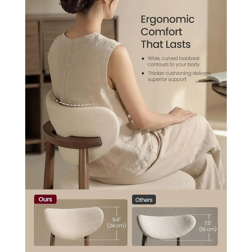 Upholstered Counter Height Bar Stools with Backrest Set of Two