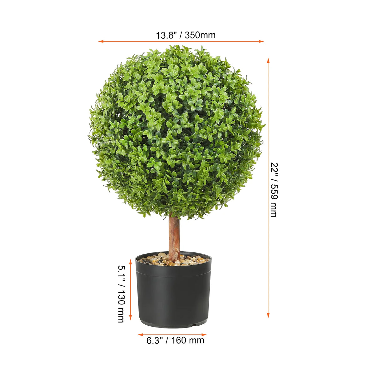 SucceBuy Artificial Boxwood Spiral Topiary Tree Decorative Outdoor Plant