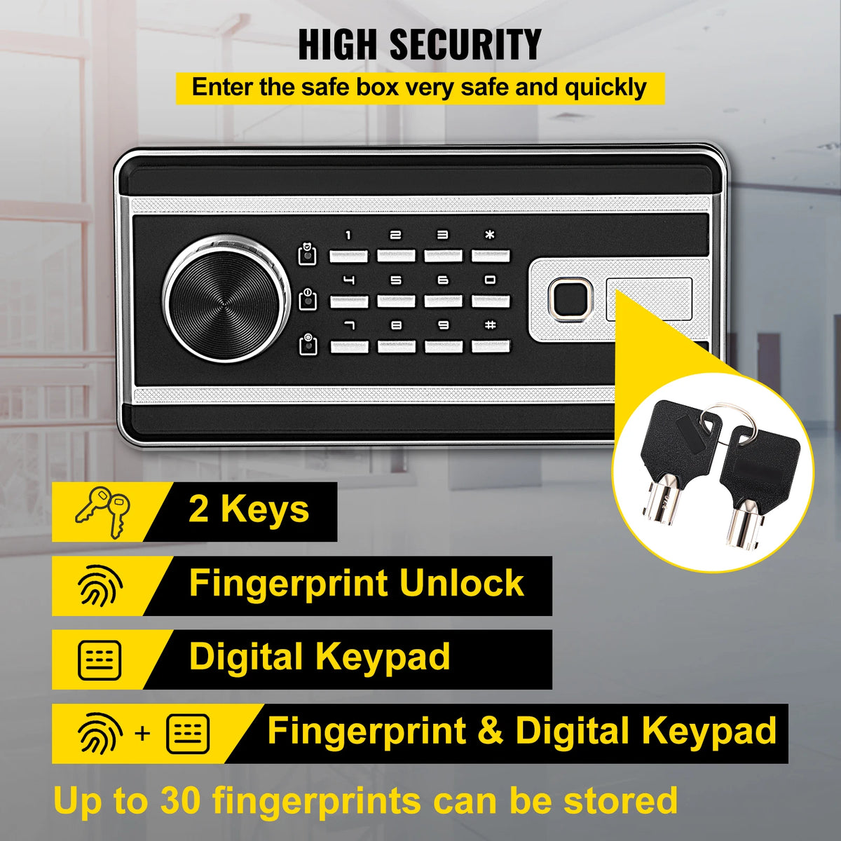 Fingerprint Digital Hidden Safe Deposit Box Secret Piggy Bank Key Lock