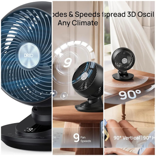 XMSJ Smart Desk Fan For Bedroom Quiet Operation 20dB Remote