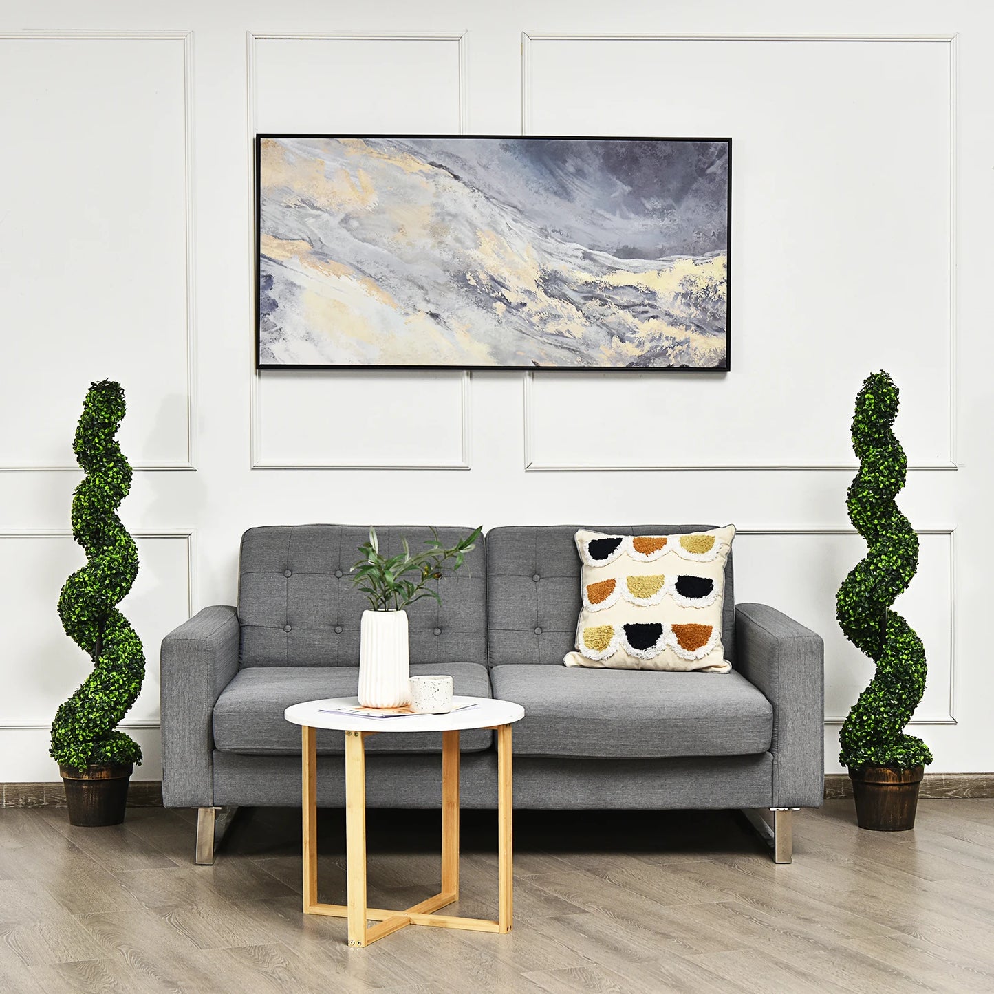 LIFEZEAL Artificial Spiral Boxwood Topiary Trees Indoor Outdoor Decor