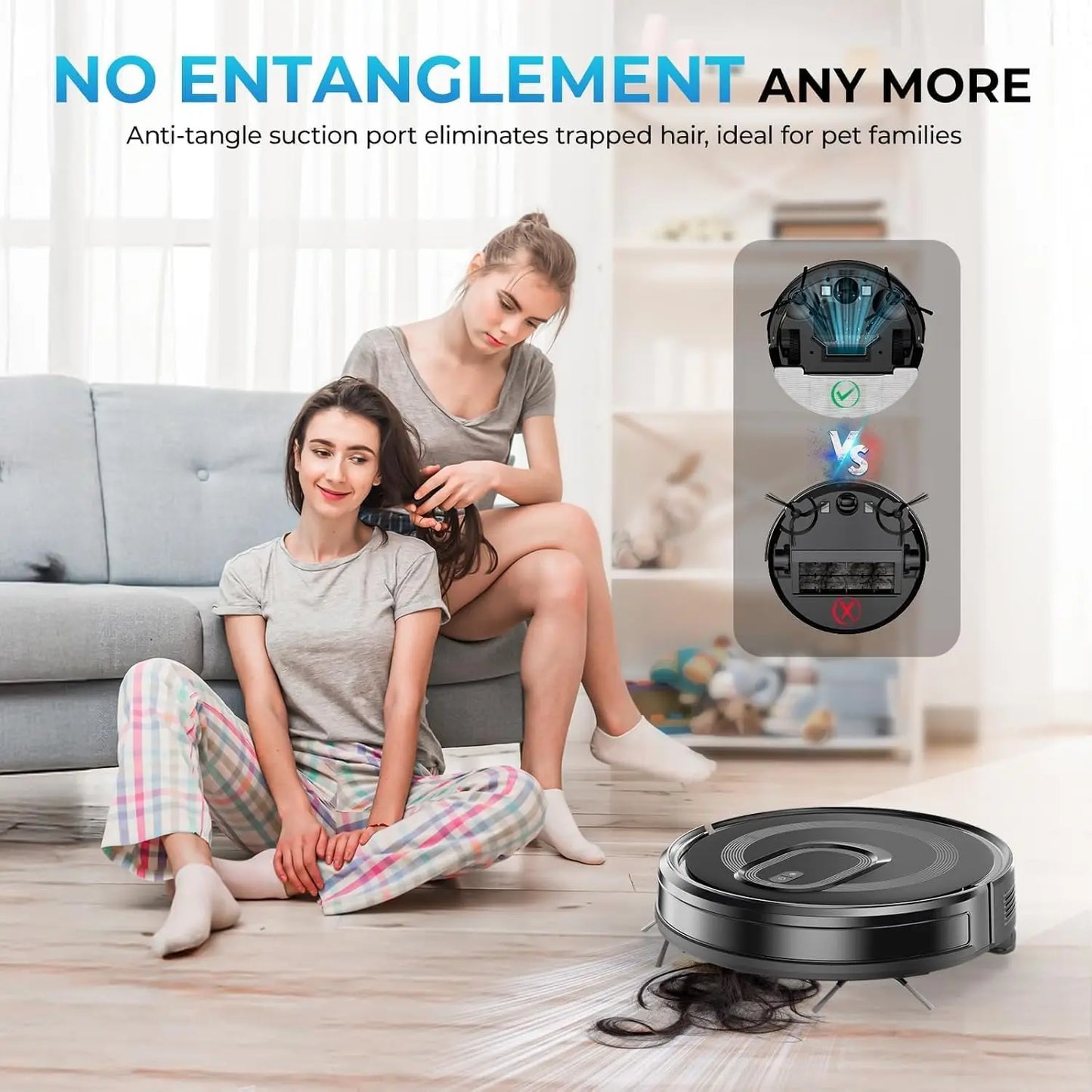 XMSJ 2 In 1 Robot Vacuum And Mop Combo With 4200Pa Suction