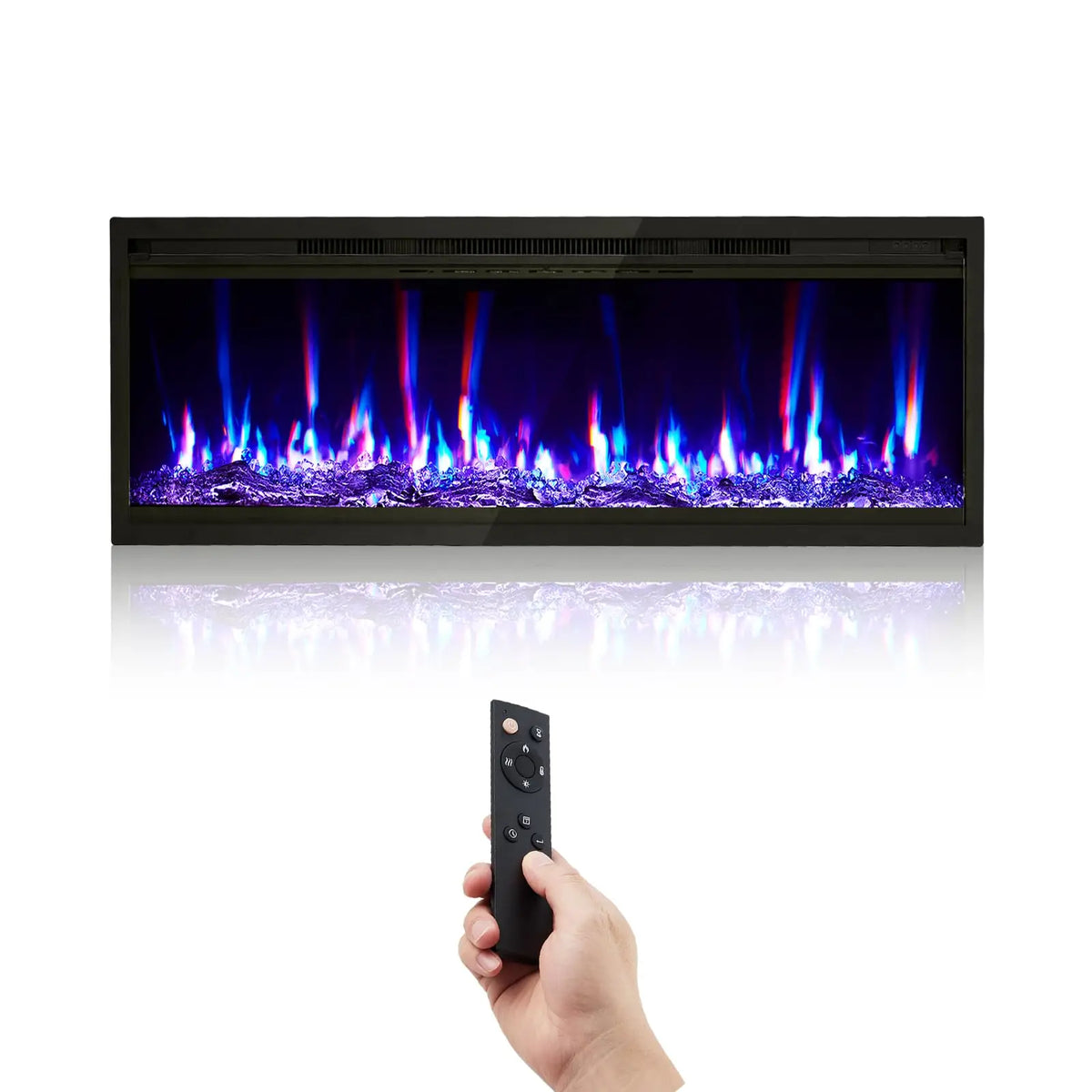 Adoolla Ultra Slim Electric Fireplace Heater With Remote And Thermostat