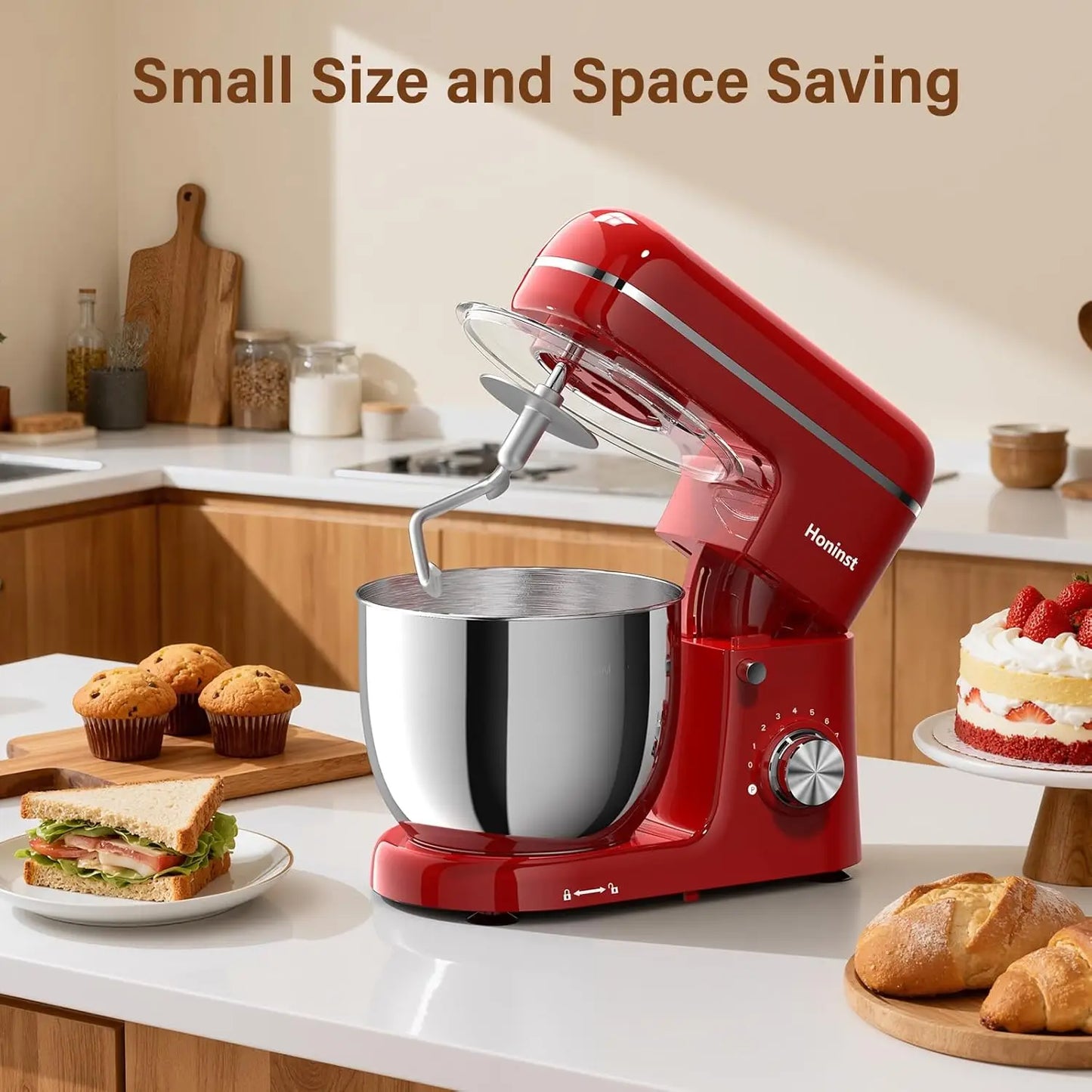 XMSJ Stand Mixer 3 In 1 8-Speed 660W 6.5Qt Tilt-Food