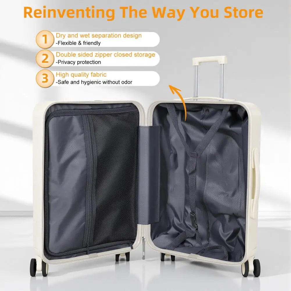 SANWOOD Airline Approved Carry On Luggage Laptop Pocket USB Charging