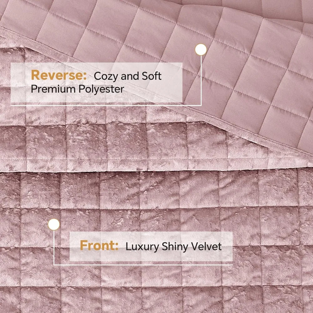 Luxury Velvet Quilt Set With Soft Cozy Comforter And Bedspread