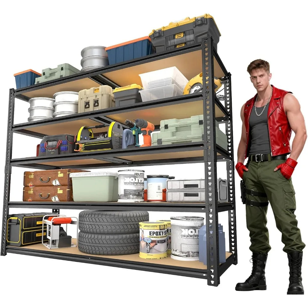 XMSJ Five Tier Adjustable Garage Shelving Racks 2400 Lbs