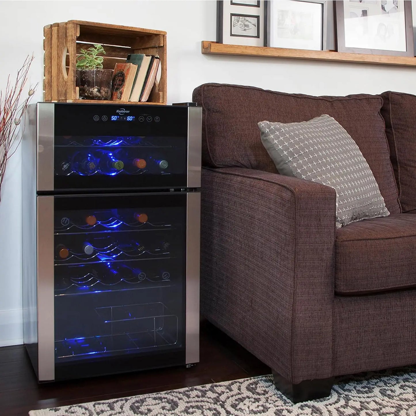 XMSJ Dual Zone Wine Cooler With Glass Door Digital Temperature