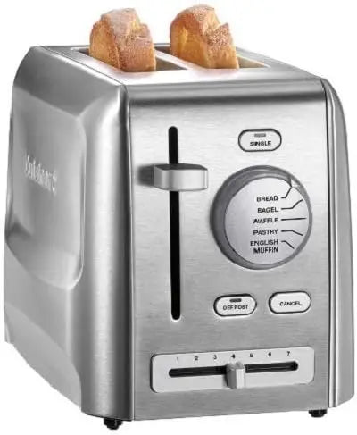XMSJ 2 Slice Adjustable Stainless Steel Toaster With Crumb Tray Bread Cutter