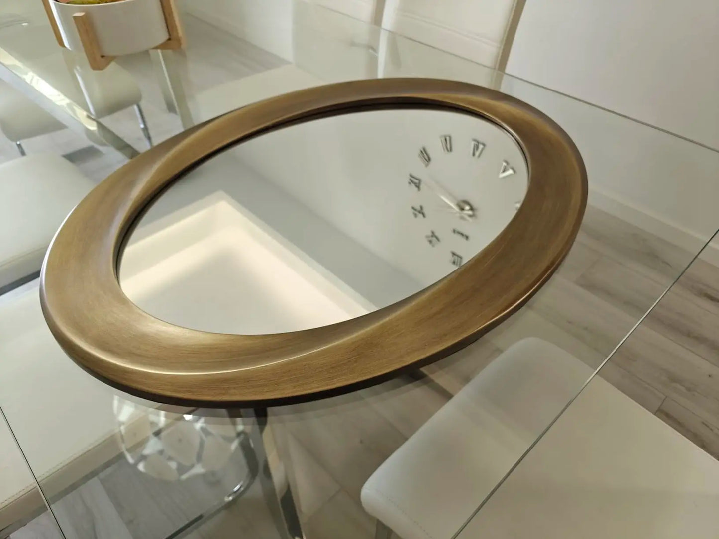 Oval Beveled Edge Baroque Mirror For Bathroom Vanity